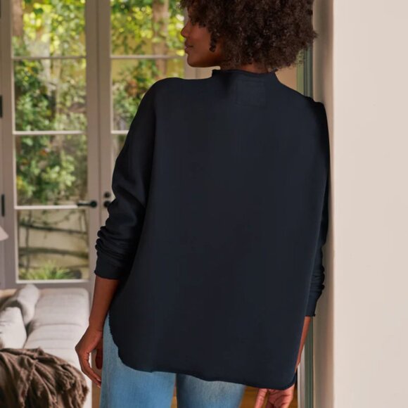 Frank & Eileen Effie Funnel Neck Capelet Sweatshirt Long Sleeve Black Size M - Picture 4 of 7